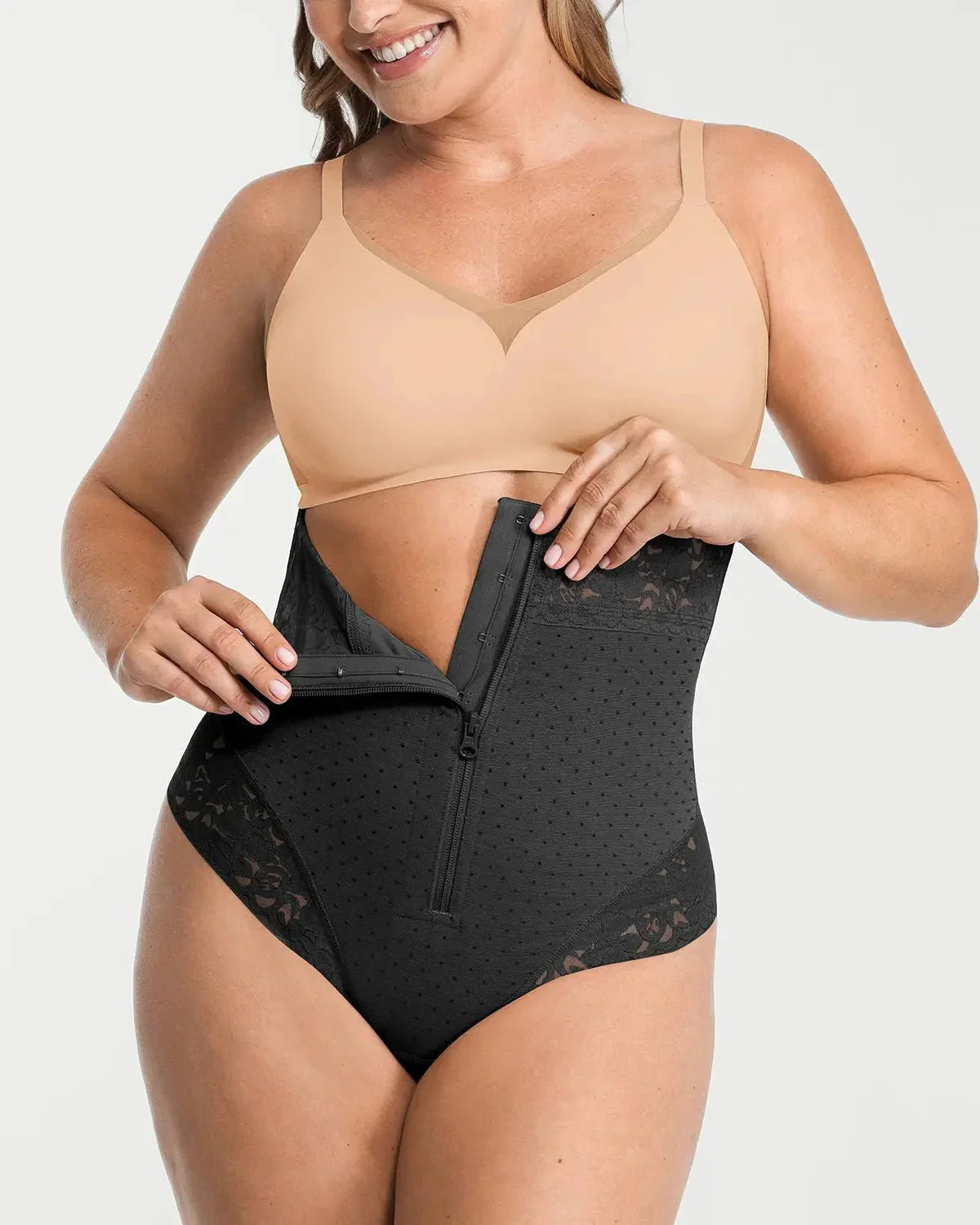 Bare Essentials™ AirSlim® High - Waisted Polka Dot Shaping Thong - Komfortfit Bra