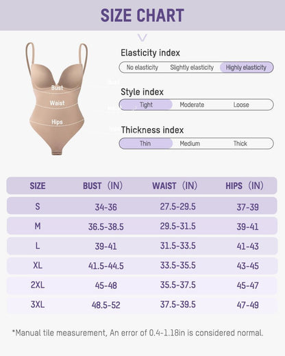 All - in - One Shaping Bodysuit Thong - Komfortfit Bra