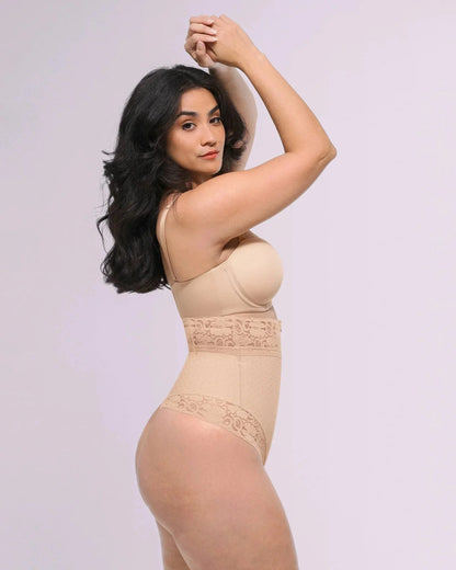 Bare Essentials™ AirSlim® High - Waisted Polka Dot Shaping Thong - Komfortfit Bra