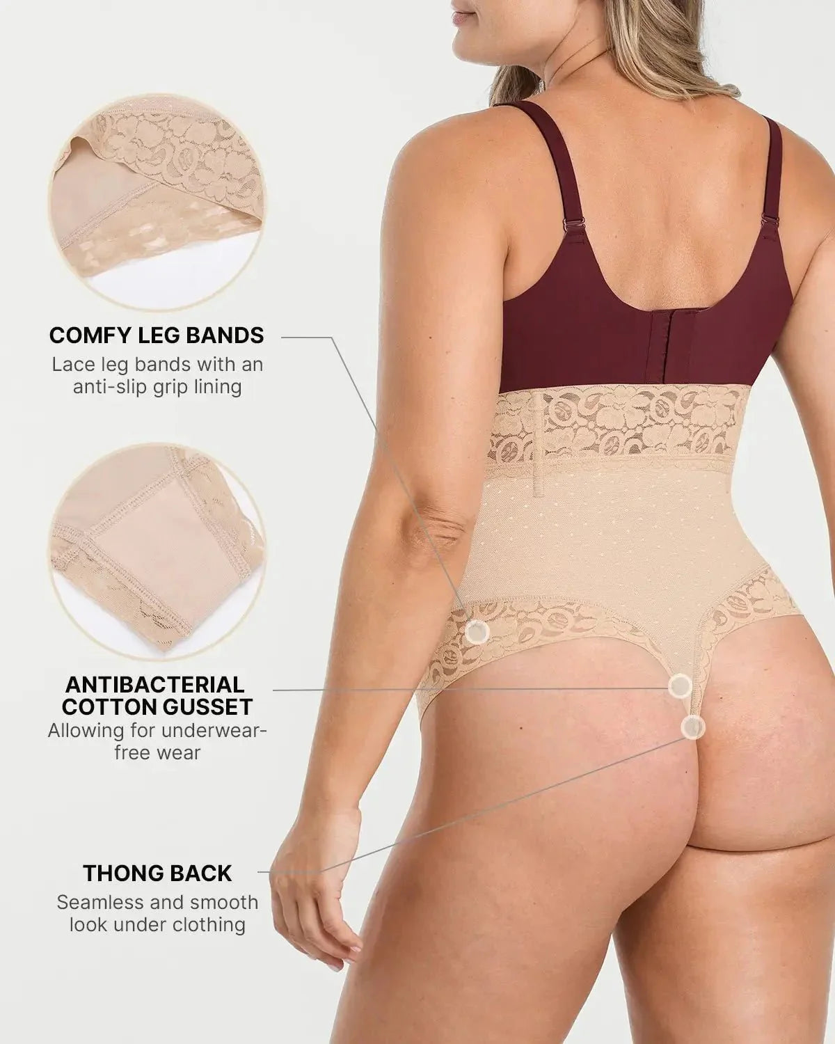 Bare Essentials™ AirSlim® High - Waisted Polka Dot Shaping Thong - Komfortfit Bra