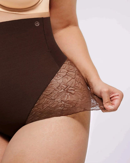 Bare Essentials™ MeshSmooth™ High - Waisted Sheer Lace Brief - Komfortfit Bra