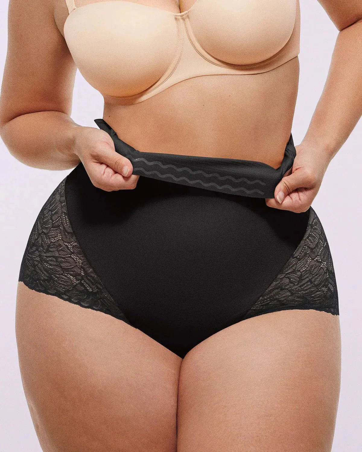 Bare Essentials™ MeshSmooth™ High - Waisted Sheer Lace Brief - Komfortfit Bra