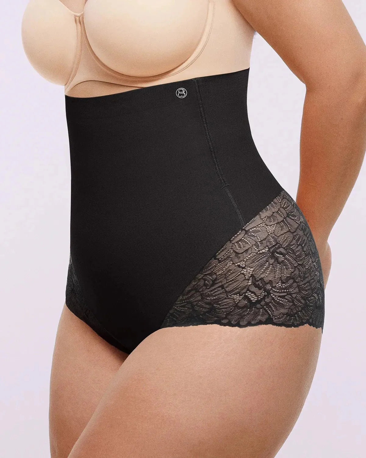 Bare Essentials™ MeshSmooth™ High - Waisted Sheer Lace Brief - Komfortfit Bra