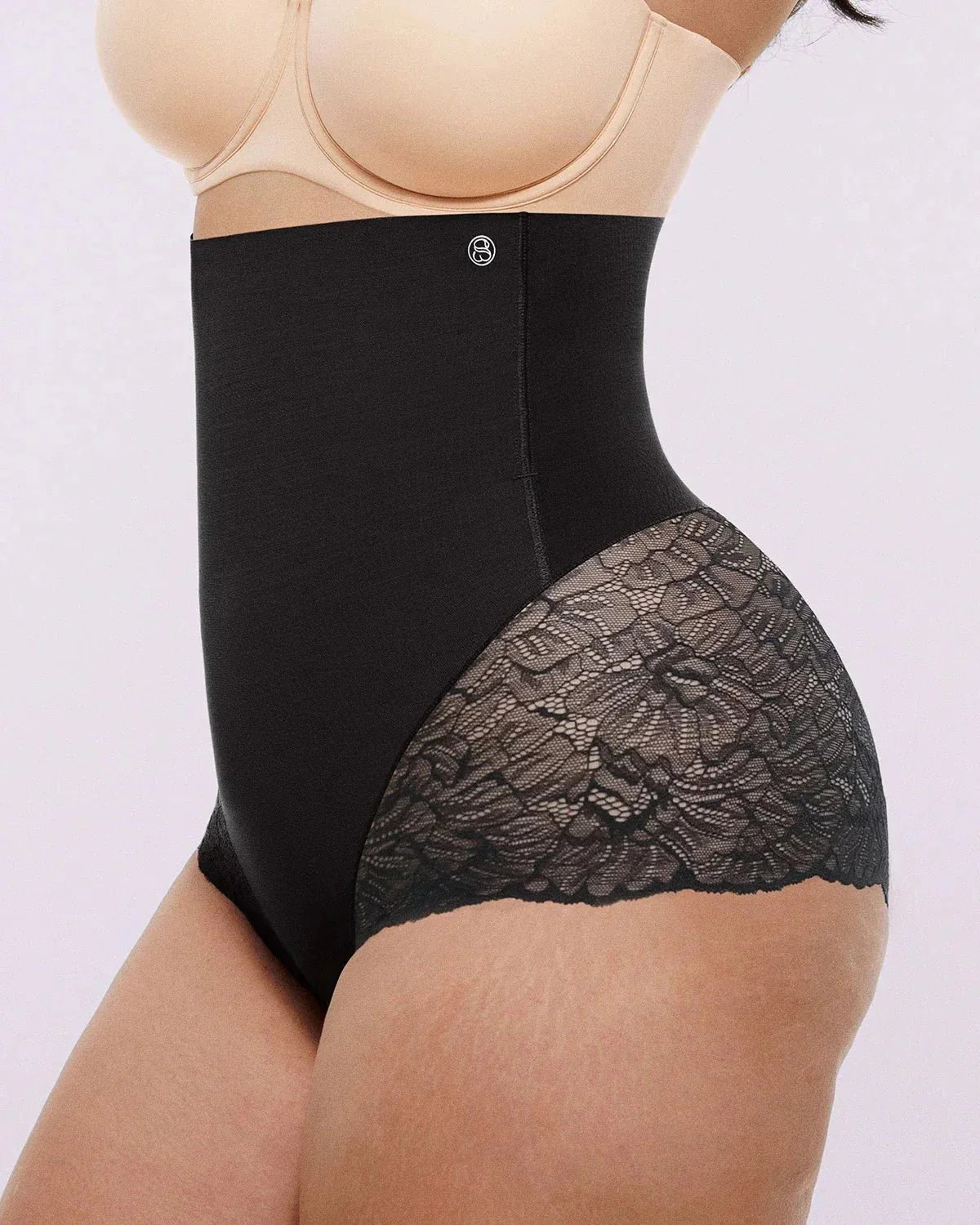 Bare Essentials™ MeshSmooth™ High - Waisted Sheer Lace Brief - Komfortfit Bra