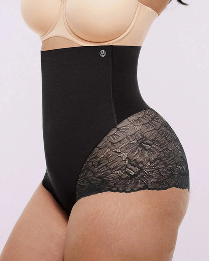 Bare Essentials™ MeshSmooth™ High - Waisted Sheer Lace Brief - Komfortfit Bra