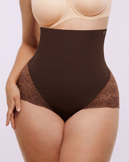Bare Essentials™ MeshSmooth™ High - Waisted Sheer Lace Brief - Komfortfit Bra