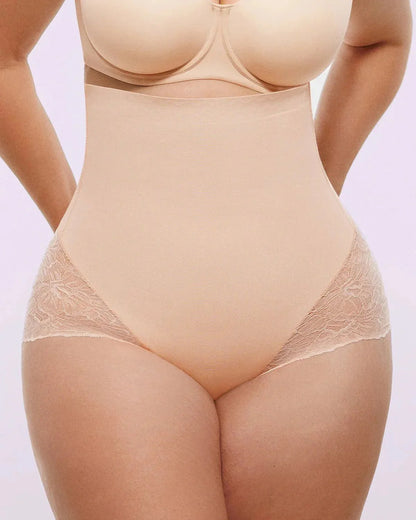 Bare Essentials™ MeshSmooth™ High - Waisted Sheer Lace Brief - Komfortfit Bra