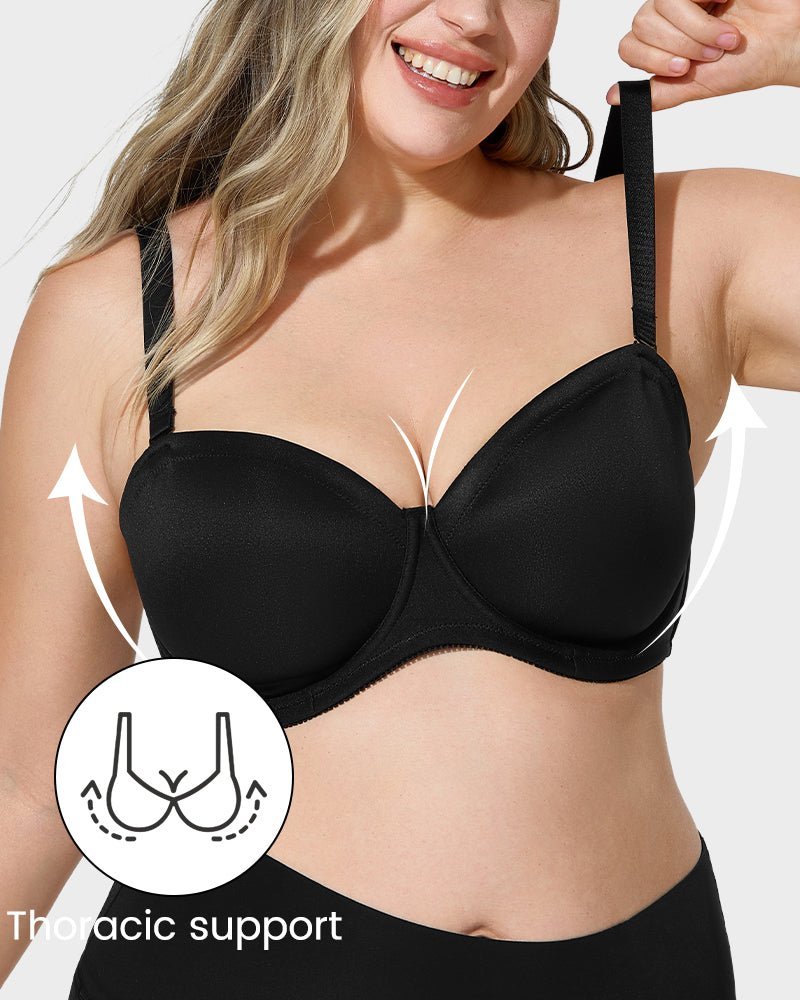 Comfort Push Up Unlined Bra with Removable Straps - Komfortfit Bra