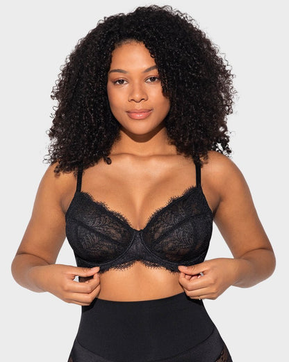 Comfort Unlined Lace Underwire Push Up Bra - Komfortfit Bra
