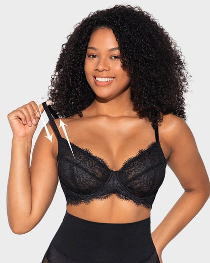 Comfort Unlined Lace Underwire Push Up Bra - Komfortfit Bra