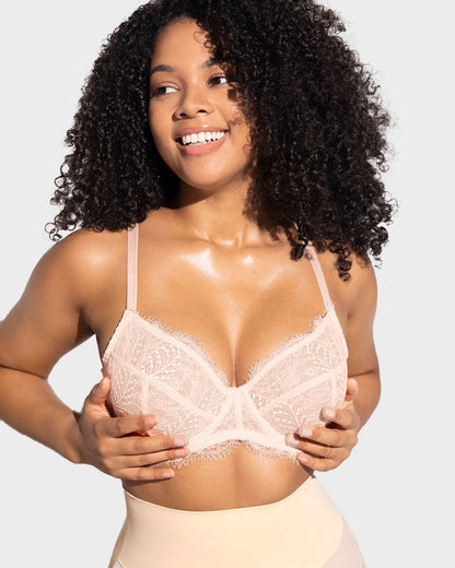 Comfort Unlined Lace Underwire Push Up Bra - Komfortfit Bra