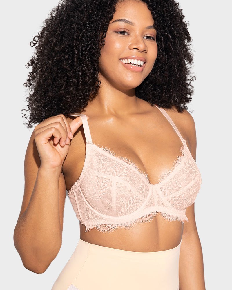 Comfort Unlined Lace Underwire Push Up Bra - Komfortfit Bra
