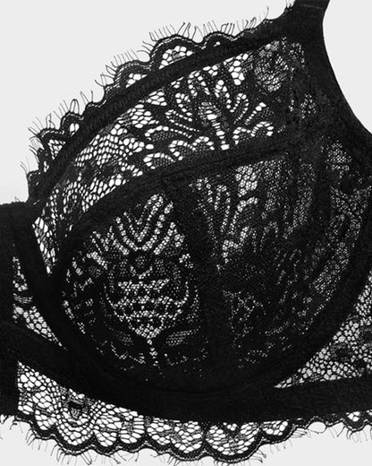 Comfort Unlined Lace Underwire Push Up Bra - Komfortfit Bra
