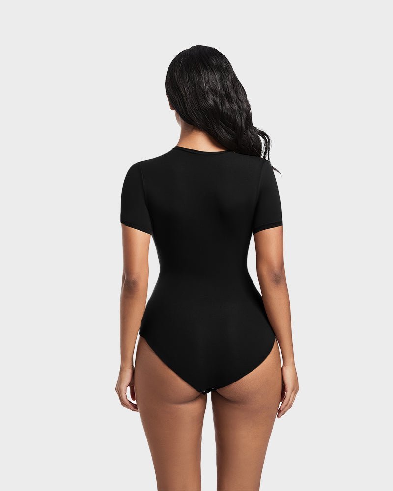 Comfy Sculpt Round Neck T-Shirt Bodysuit - Komfortfit Bra