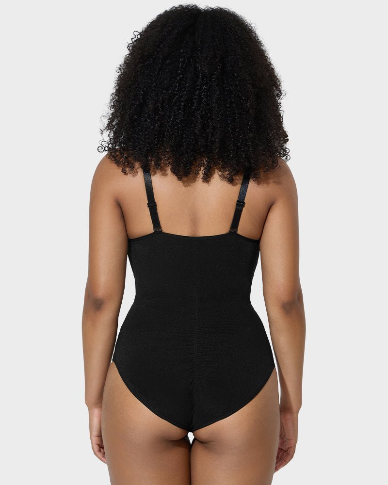 Criss - Cross Mesh Panel Sculpting Bodysuit - Komfortfit Bra