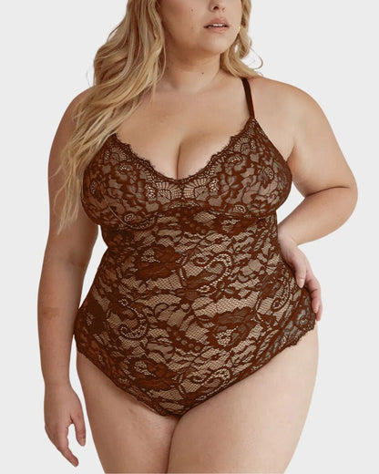 Deep V Sexy Lace Sculpting Thong Bodysuit - Komfortfit Bra