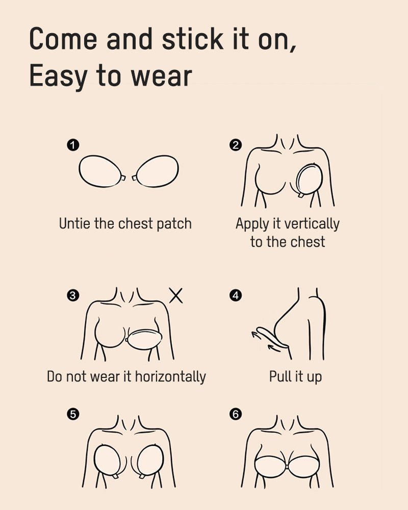 Front Closure Adhesive Invisible Push - Up Bra(2 Pairs) - Komfortfit Bra