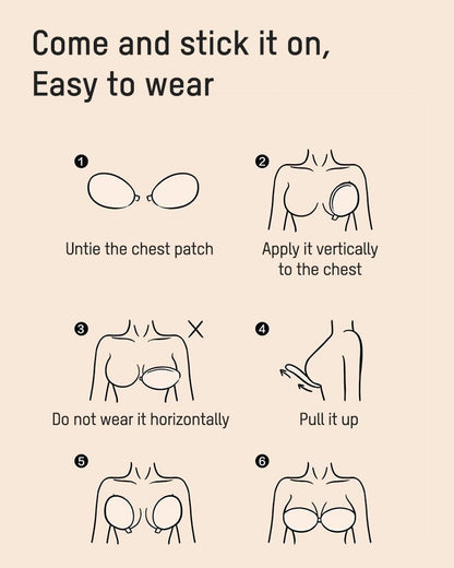 Front Closure Adhesive Invisible Push - Up Bra(2 Pairs) - Komfortfit Bra