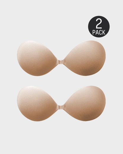 Front Closure Adhesive Invisible Push - Up Bra(2 Pairs) - Komfortfit Bra