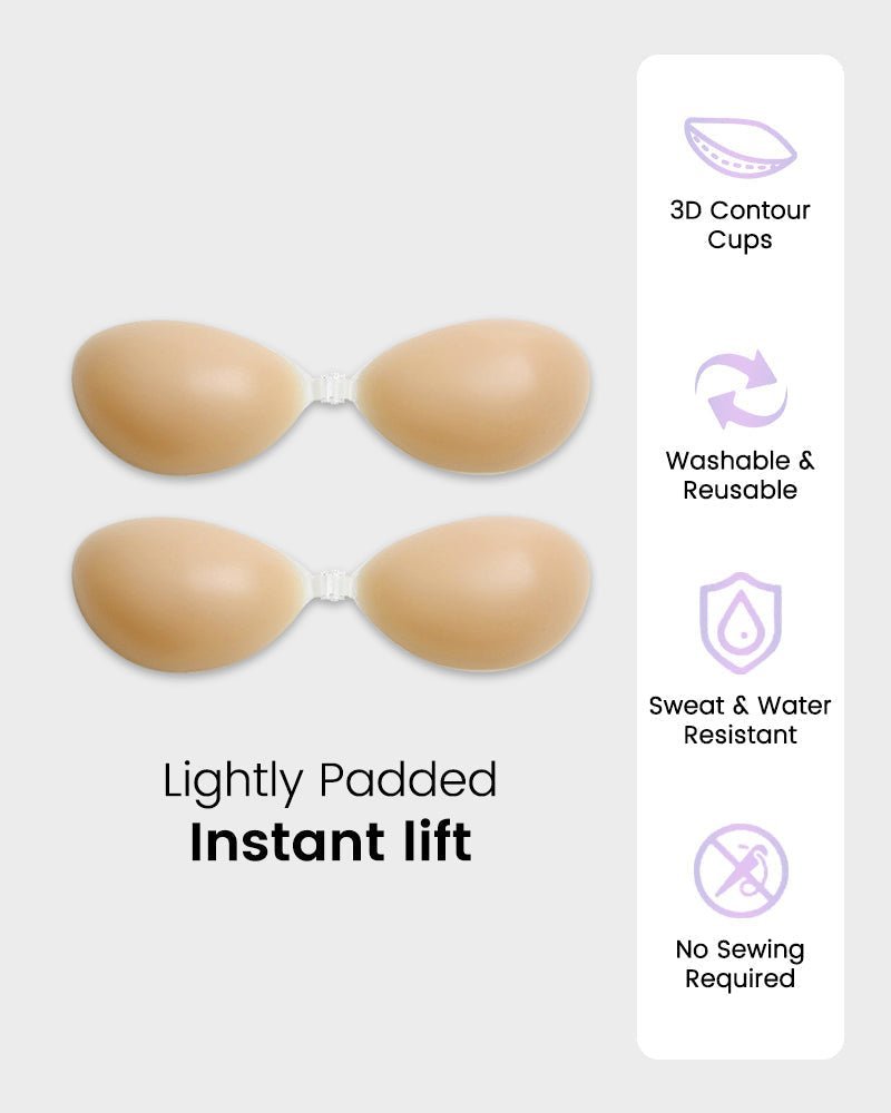 Front Closure Silicone Self - Adhesive Invisible Bra (2 Pack) - Komfortfit Bra