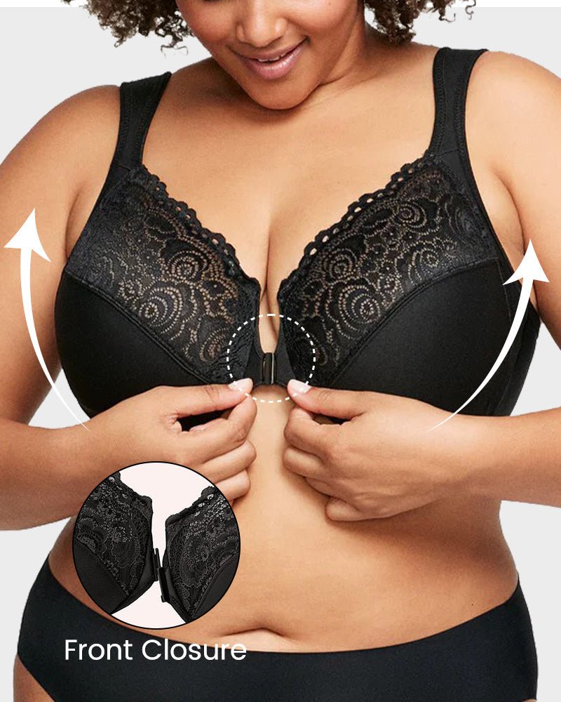 Front - Closure Underwire Print Bra - Komfortfit Bra