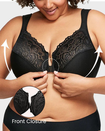 Front - Closure Underwire Print Bra - Komfortfit Bra