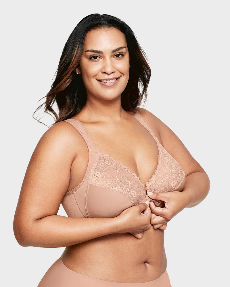 Front - Closure Underwire Print Bra - Komfortfit Bra