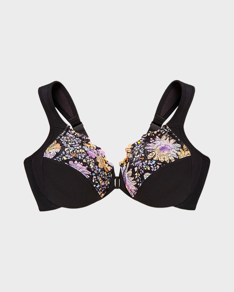 Front - Closure Underwire Print Bra - Komfortfit Bra