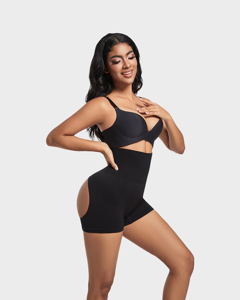 High Waist Cut Out Butt Lifting Shorts - Komfortfit Bra