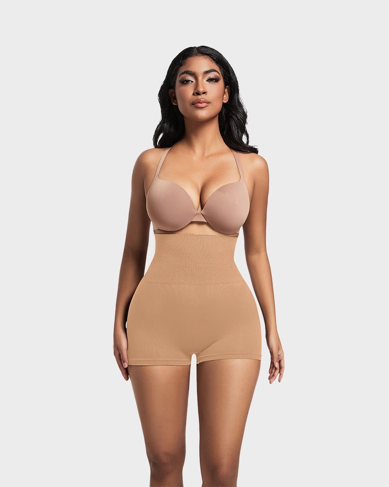High Waist Cut Out Butt Lifting Shorts - Komfortfit Bra