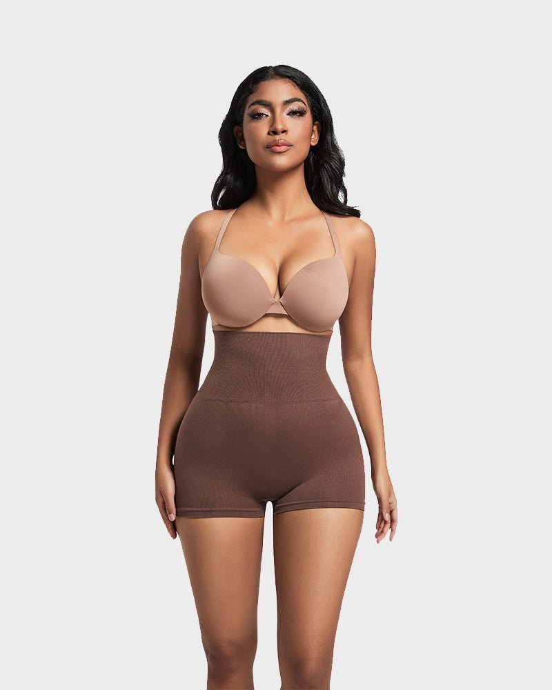 High Waist Cut Out Butt Lifting Shorts - Komfortfit Bra