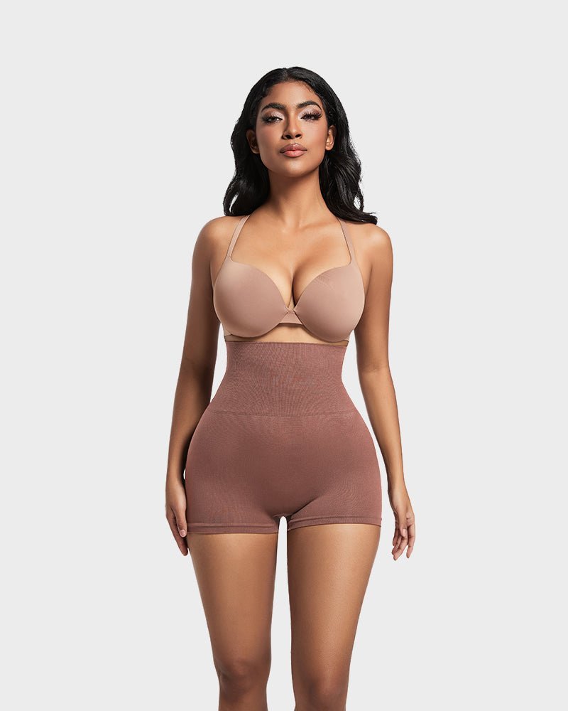 High Waist Cut Out Butt Lifting Shorts - Komfortfit Bra
