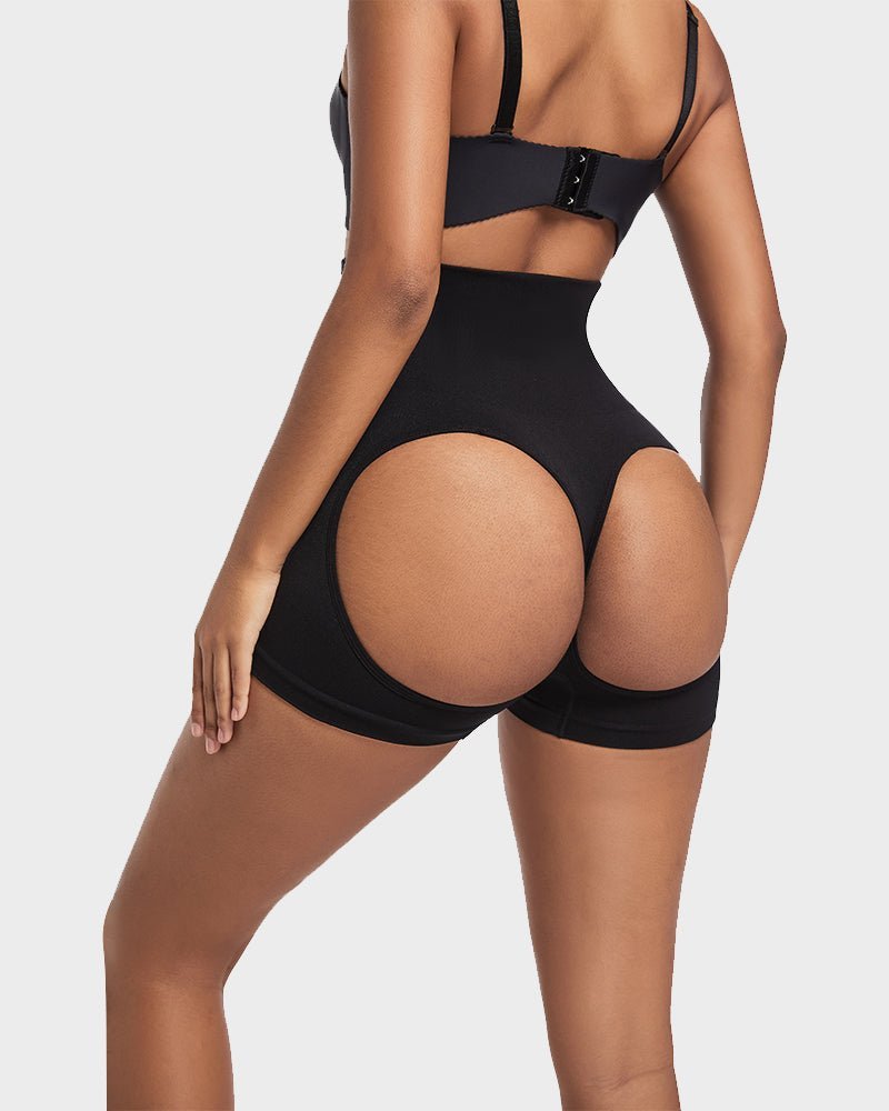 High Waist Cut Out Butt Lifting Shorts - Komfortfit Bra