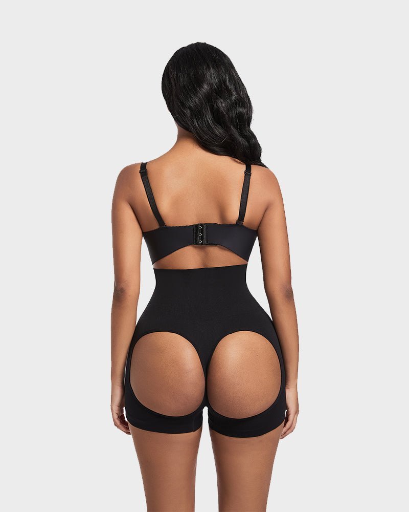 High Waist Cut Out Butt Lifting Shorts - Komfortfit Bra