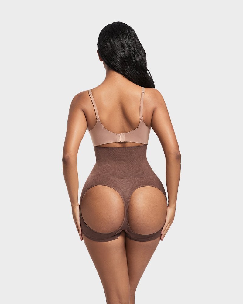 High Waist Cut Out Butt Lifting Shorts - Komfortfit Bra