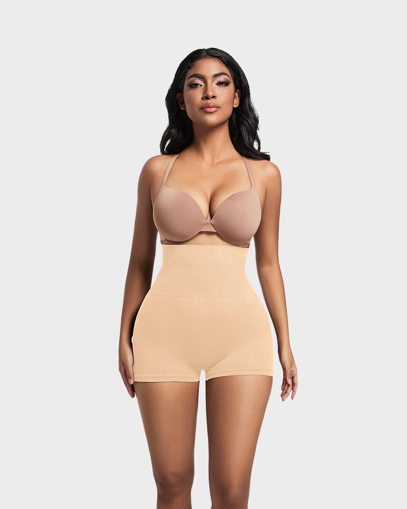High Waist Cut Out Butt Lifting Shorts - Komfortfit Bra