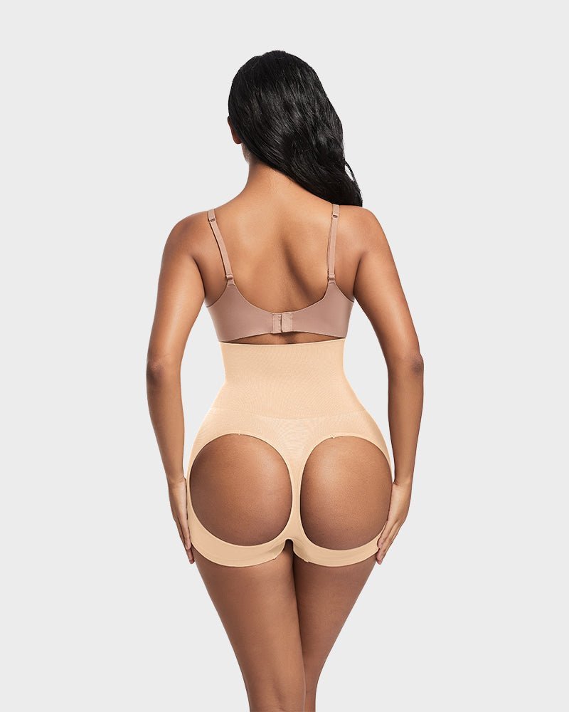 High Waist Cut Out Butt Lifting Shorts - Komfortfit Bra