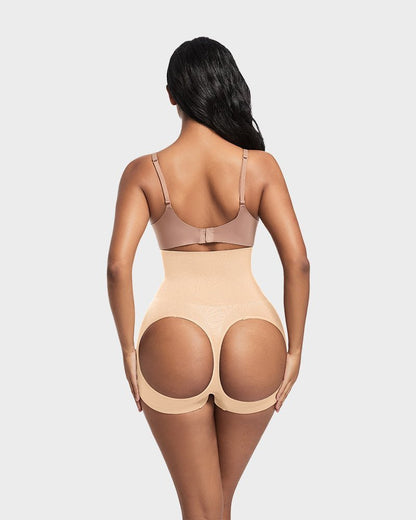 High Waist Cut Out Butt Lifting Shorts - Komfortfit Bra