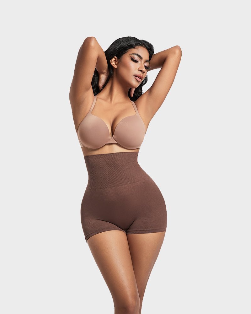 High Waist Cut Out Butt Lifting Shorts - Komfortfit Bra