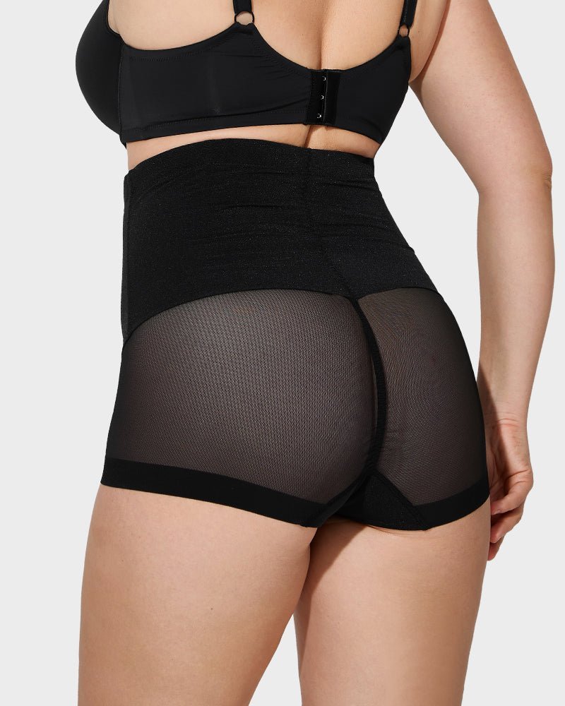 High Waist Mesh Tummy Control Butt Lifting Shaping Panty - Komfortfit Bra