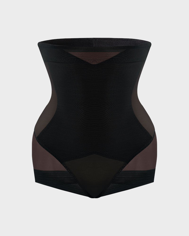 High Waist Mesh Tummy Control Butt Lifting Shaping Panty - Komfortfit Bra