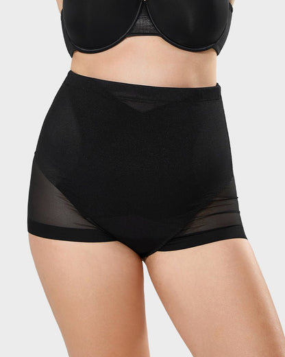 High Waist Mesh Tummy Control Butt Lifting Shaping Panty - Komfortfit Bra