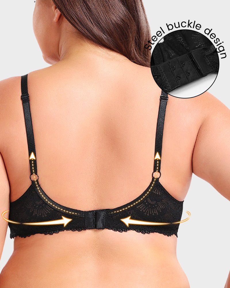 Non - Padded Lace Strappy Push - Up Bra - Komfortfit Bra