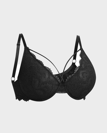 Non - Padded Lace Strappy Push - Up Bra - Komfortfit Bra