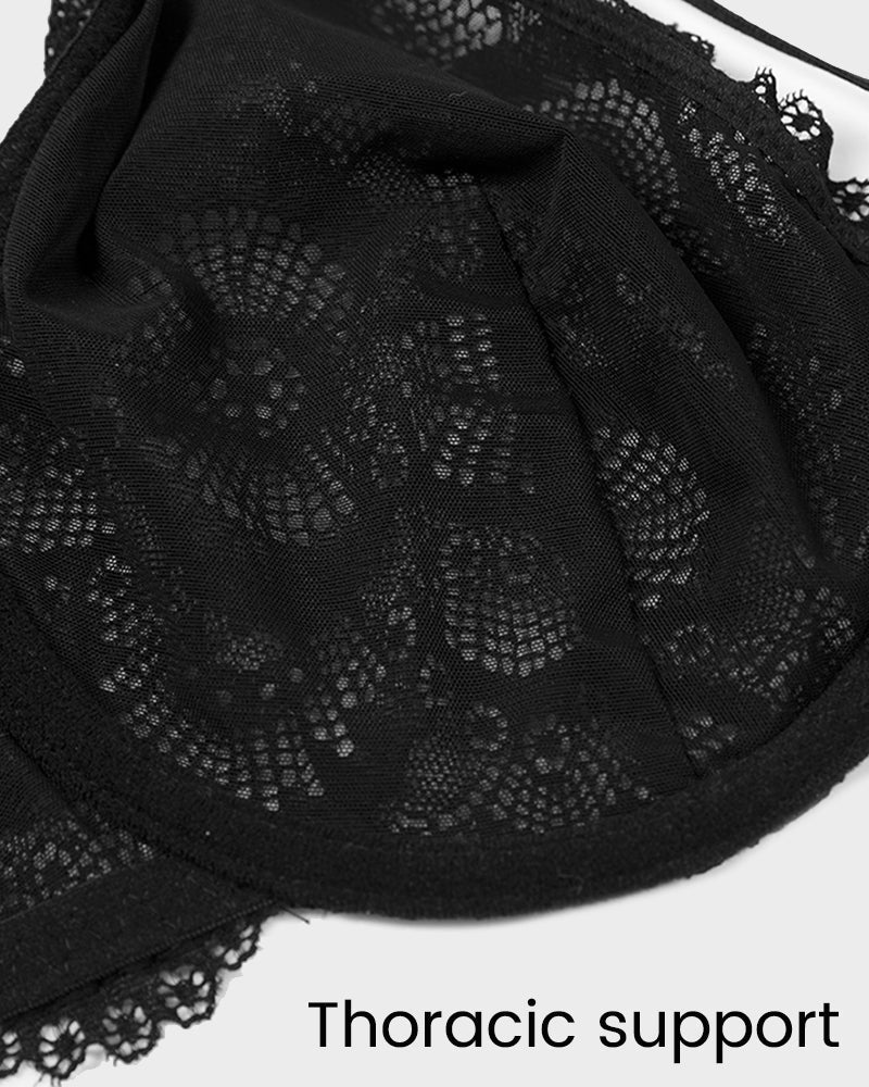 Non - Padded Lace Strappy Push - Up Bra - Komfortfit Bra