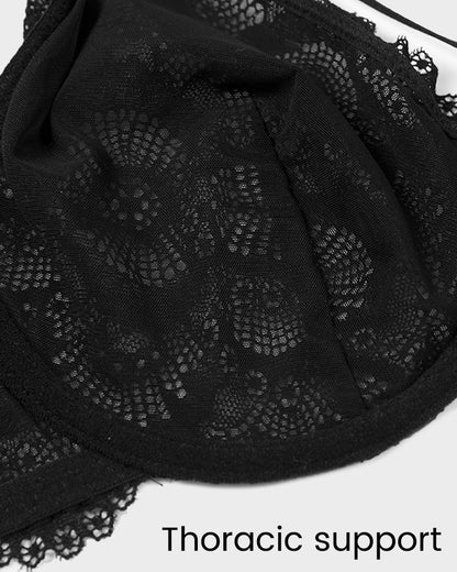 Non - Padded Lace Strappy Push - Up Bra - Komfortfit Bra