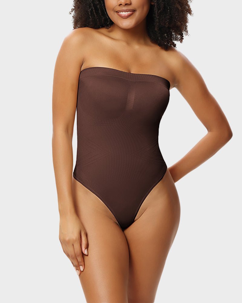 Seamless Bandeau Shaping Bodysuit with Removable Straps - Komfortfit Bra