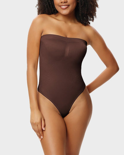 Seamless Bandeau Shaping Bodysuit with Removable Straps - Komfortfit Bra