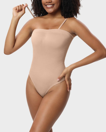 Seamless Bandeau Shaping Bodysuit with Removable Straps - Komfortfit Bra