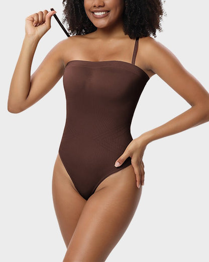 Seamless Bandeau Shaping Bodysuit with Removable Straps - Komfortfit Bra